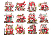 Cute Valentine Shop Clipart, an Illustration by DreamArtGraphic (Thumbnail 4 of 4)
