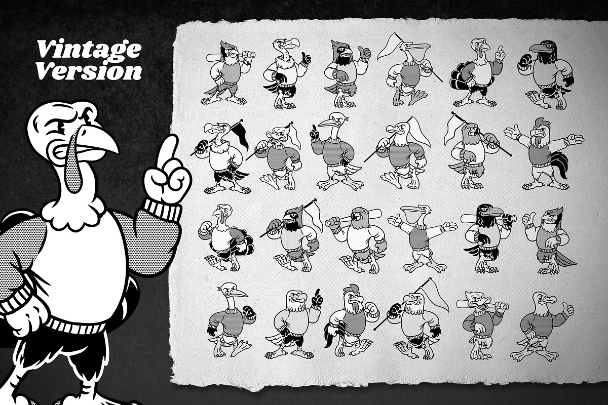 Retro Sports Animal Mascot Vol 2, an Animal Illustration by bazzier_graphik (Photo 3 of 7)