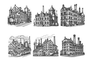 Historic Industrial Brewery, an Object Illustration by AlexArt