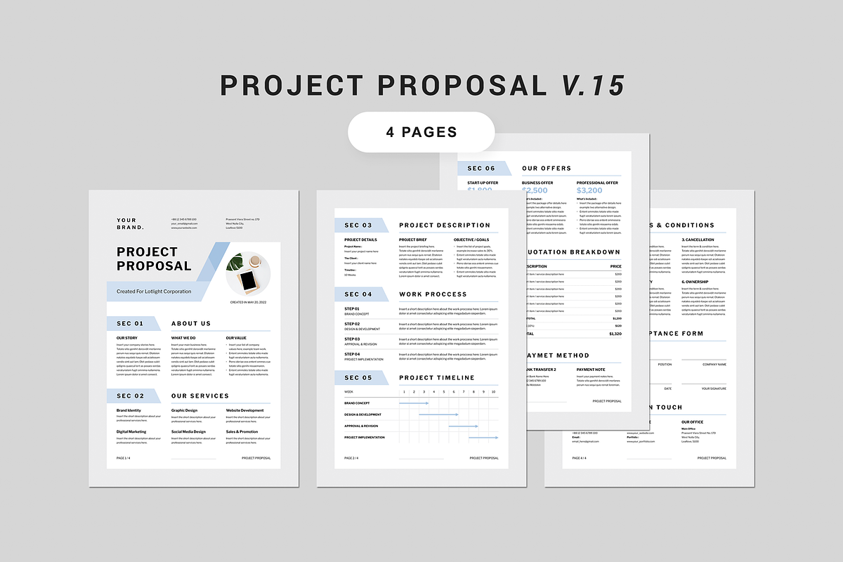 Proposal Bundle | MS Word & Indesign, a Stationery Template by Leaflove (Photo 16 of 16)