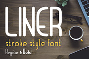 Liner| font for logos with frames, a Sans Serif Font by wowomnom (Thumbnail 1 of 6)