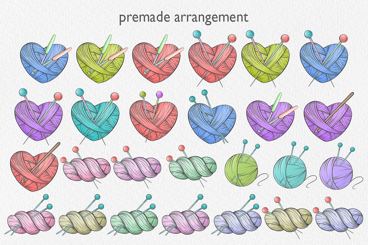 Knitting Clipart Collection, an Illustration by CaraulanStore (Photo 3 of 5)