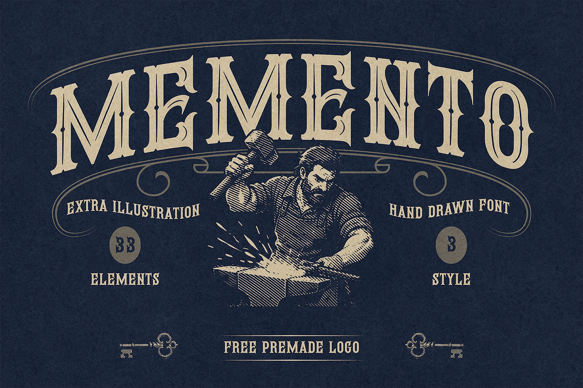 Memento – Vintage Western + Extra, a Serif Font by Kaizla03 (Photo 1 of 10)