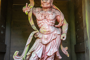 Nio guardian statue at Misen Niomon temple, Miyajima Island, a Nature Photo by GoodGoods