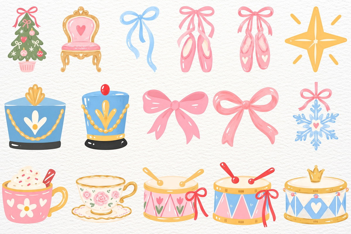 Nutcracker Ballet Clipart Christmas, a Seasonal Illustration by SugarCloudStudioArt (Photo 4 of 6)