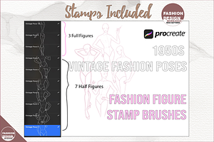 Vintage Pose Fashion Figure Stamps