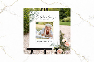 Funeral Welcome Sign Canva FR007, a Poster Template by TyphoonStudio