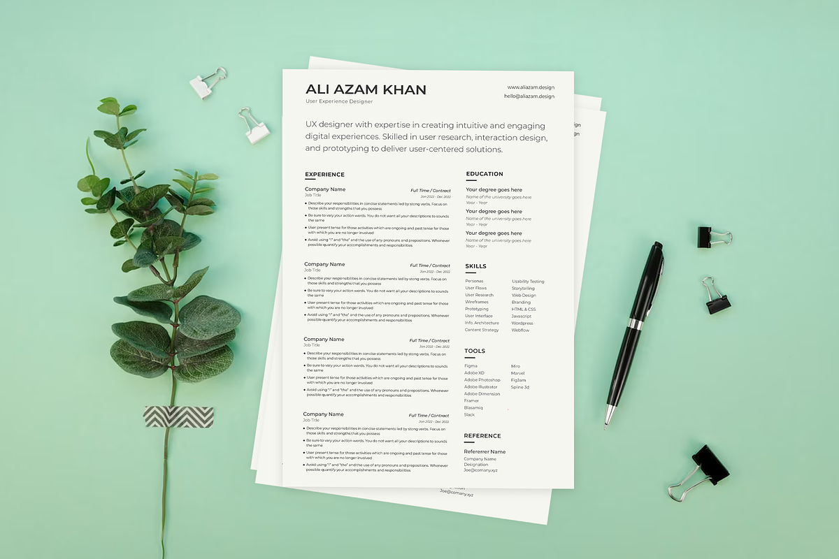 Minimal Resume & Cover Letter, a Resume Template by byalikhan (Photo 2 of 5)