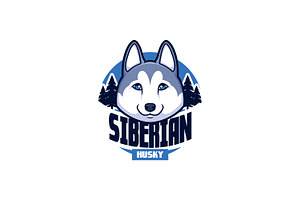 Siberian Husky Cartoon Mascot Logo, a Branding & Logo Template by Gumrega Studio