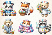Cute Easter Nurse Animals Clipart, a Seasonal Illustration by Rose Art (Thumbnail 3 of 4)
