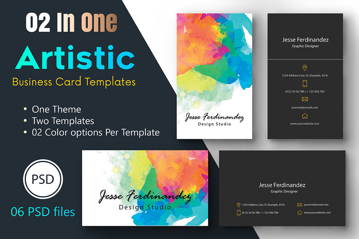 Artistic Business Card Bundle, a Business Card Template by M6 Gallery (Photo 6 of 18)