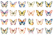 Watercolor Spring Butterfly Clipart, an Animal Illustration by designcity5 (Thumbnail 2 of 5)
