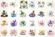 Summer Beach Octopus Sublimation, an Illustration by DreamCafeArt (Thumbnail 2 of 3)