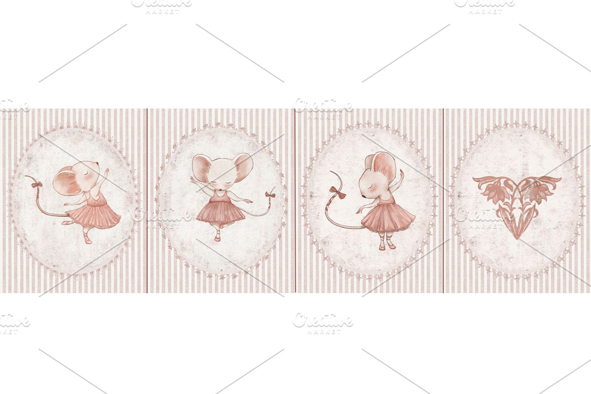 Tiny Dancer Cute Seamless Pattern, a Pattern Graphic by MouseGrey (Photo 11 of 11)