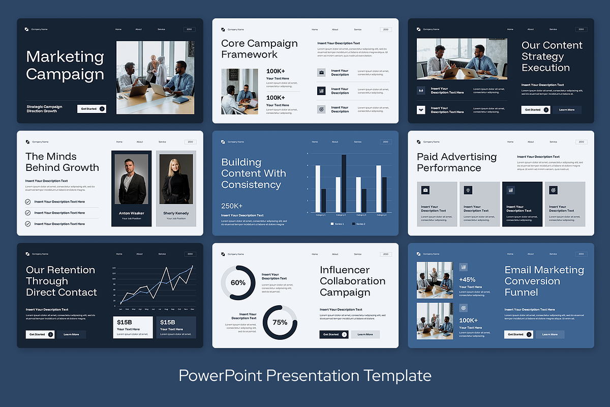 Blue White Marketing Campaign, a Presentation Template by Sixtemp (Photo 2 of 3)
