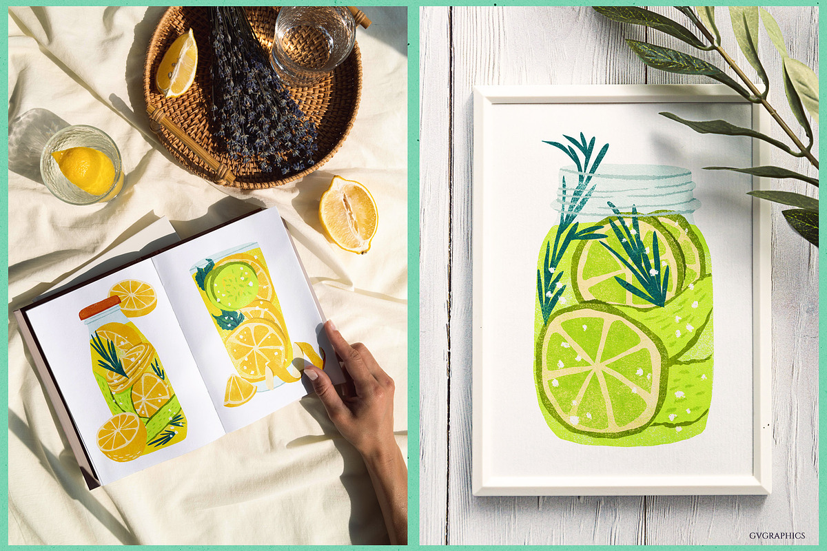 Limes and Lemons Illustrations, a Food Illustration by GVGraphics (Photo 5 of 7)