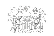 Whimsical Mushroom House Line Art bu, an Illustration by Designs_River (Thumbnail 48 of 51)