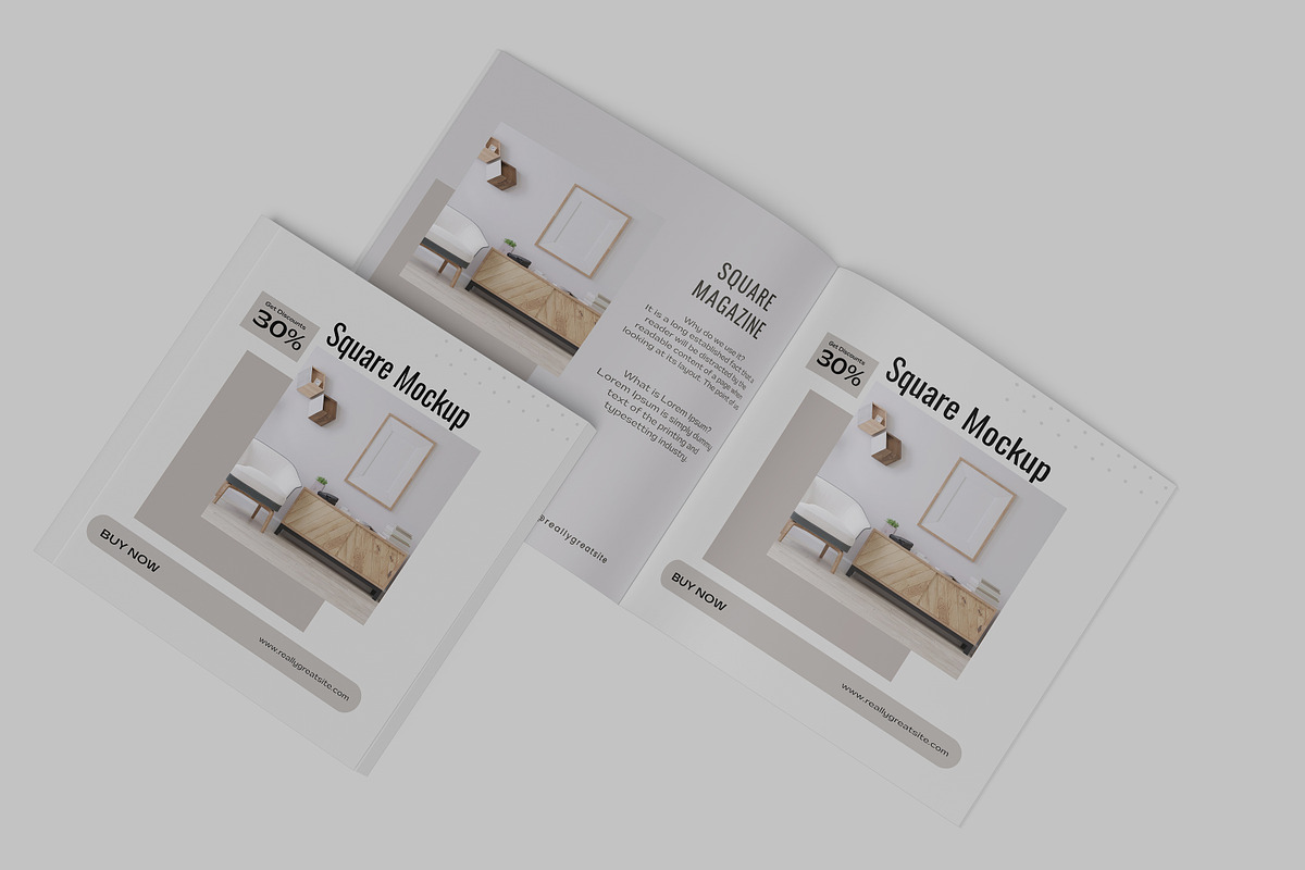 Square Magazine Mockup, a Books & Magazine Mockup by mahhyud (Photo 7 of 9)