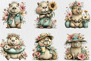Summer Funny Capybara Clipart, a Seasonal Illustration by Rose Art (Thumbnail 3 of 6)