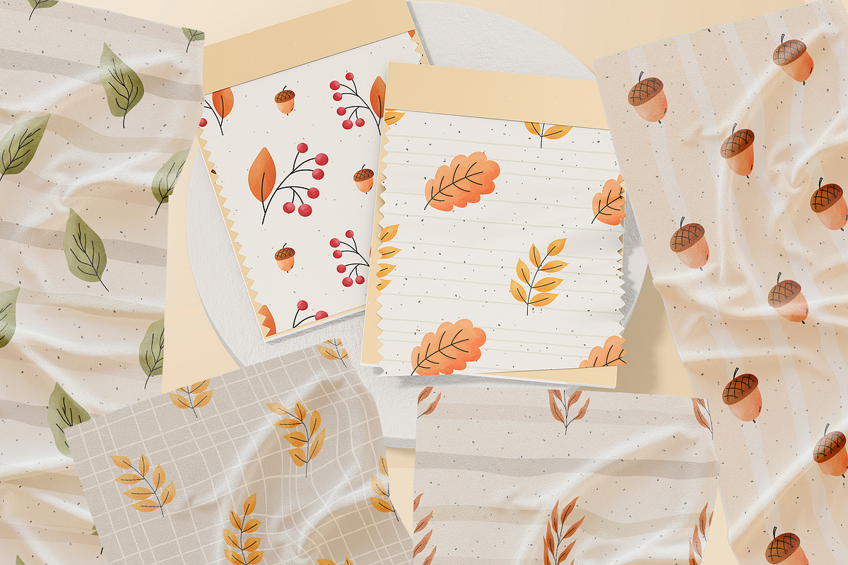 Autumn Leaves Watercolor vector set, a Pattern Graphic by alia.kurianova (Photo 4 of 9)