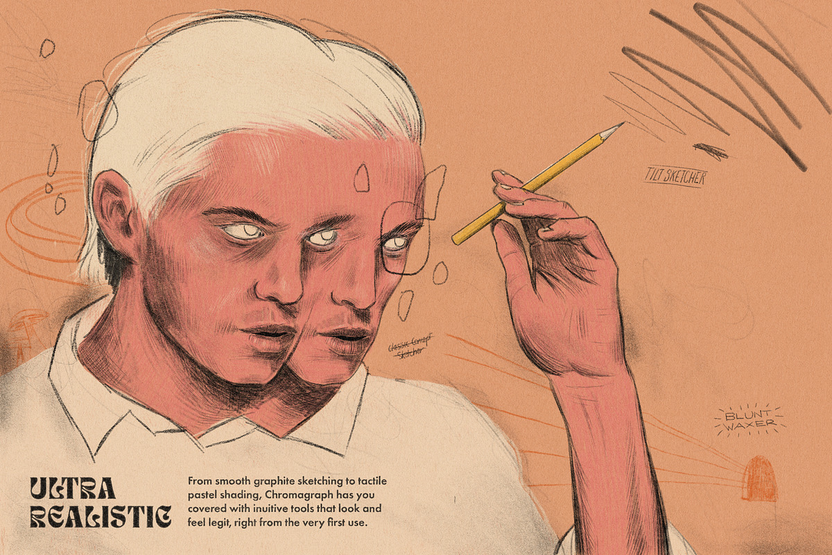 Chromagraph Pencils for Affinity, a Brush Add-On by True Grit Texture Supply (Photo 3 of 13)