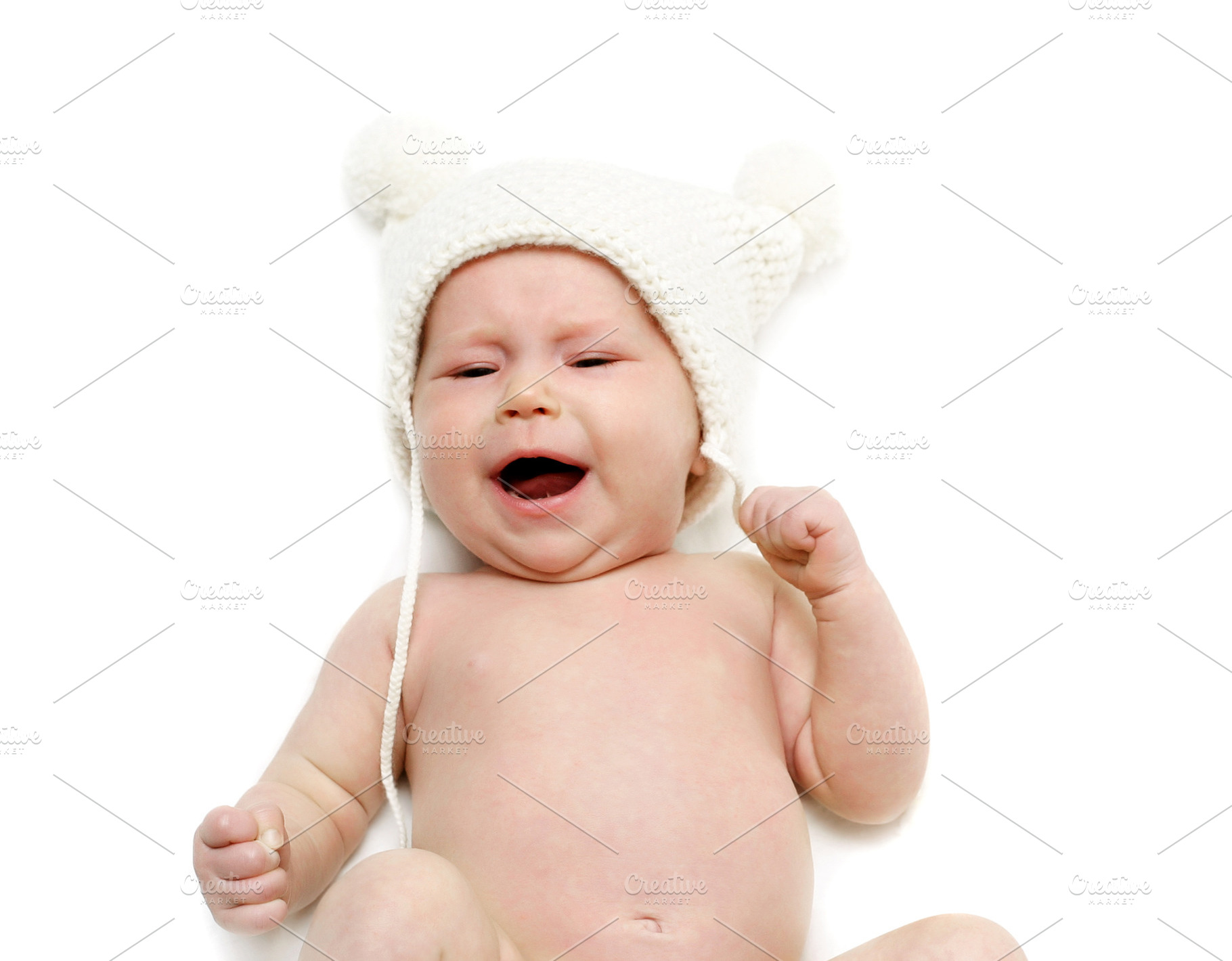 Crying newborn baby, a Photo by saiko3p