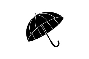 Minimalist black umbrella icon with, an Object Illustration by GraphiShop