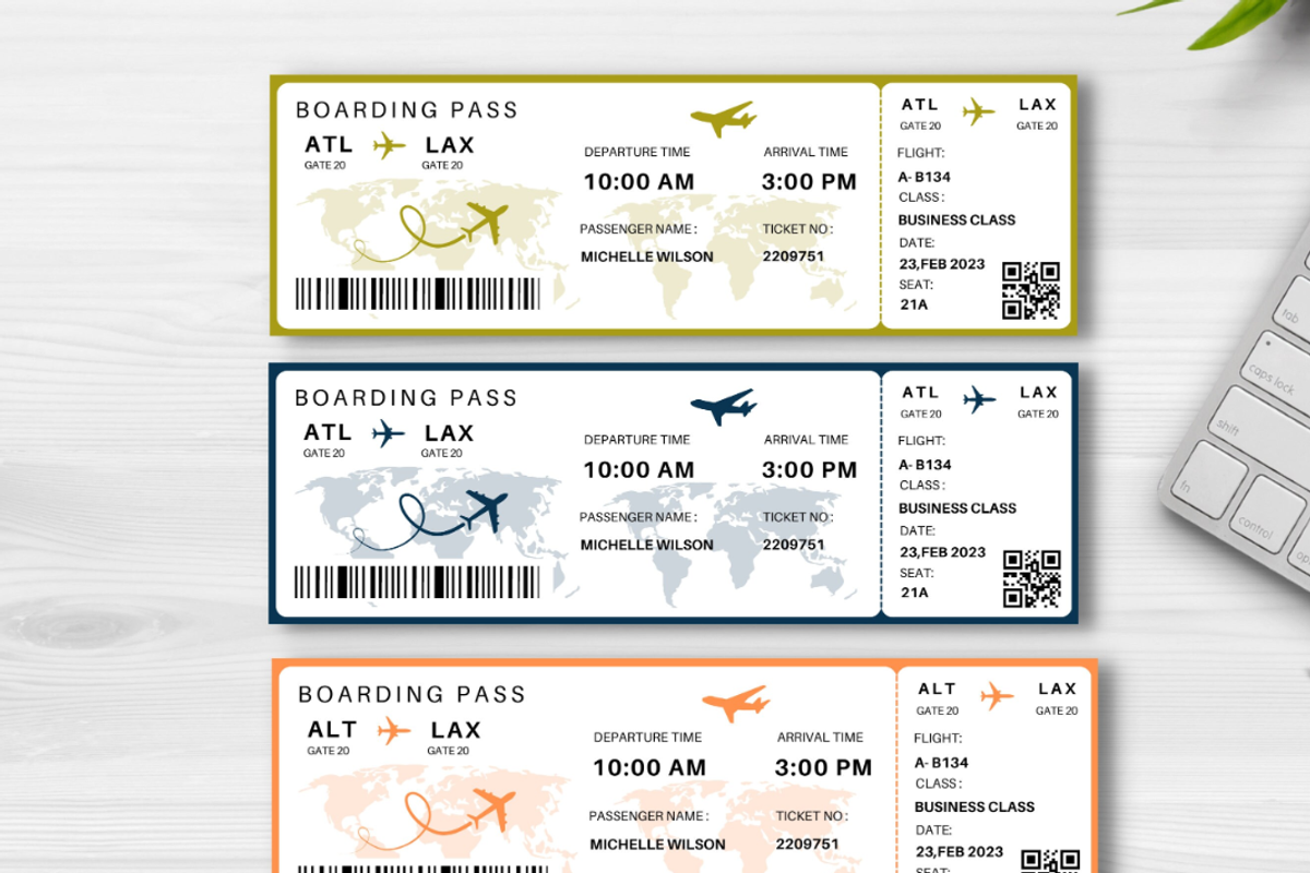 Editable Boarding Pass Template, a Card Template by YasdeyDesigns (Photo 9 of 9)