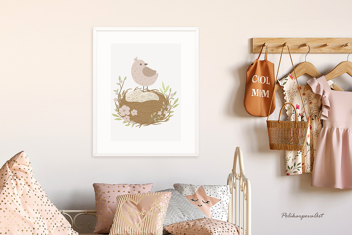 Little Birds clipart & pattern kids, a Decorative Illustration by polikarpovaart (Photo 8 of 9)