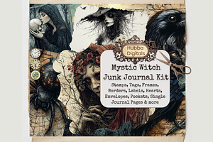 Mystic Witch Junk Journal, an Illustration by HubbaDigitals