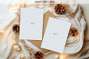 Double Christmas Card Mockup, a Product Mockup by TatiMockup (Thumbnail 2 of 4)