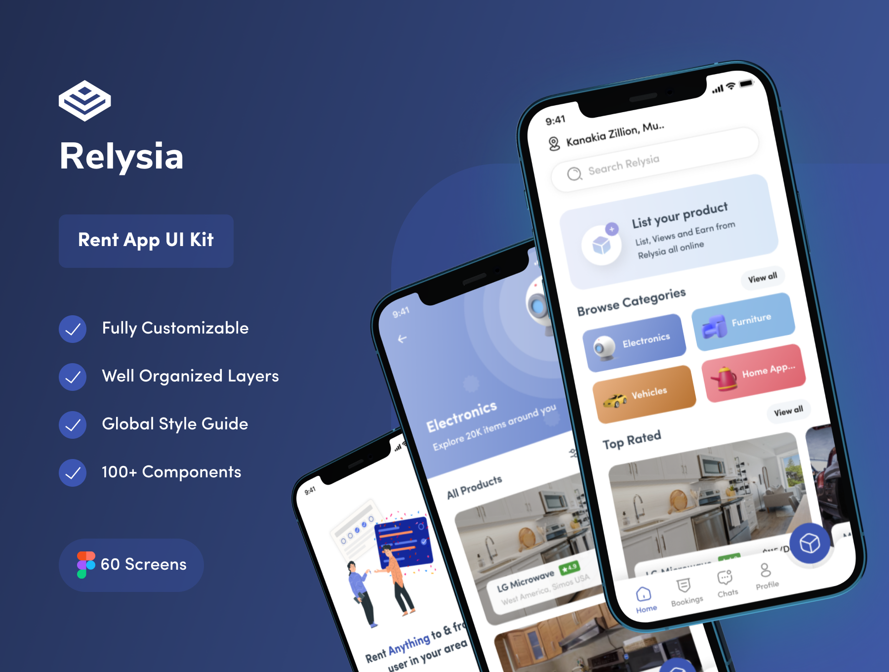 Relysia-Rent anything IOS App UI KIT