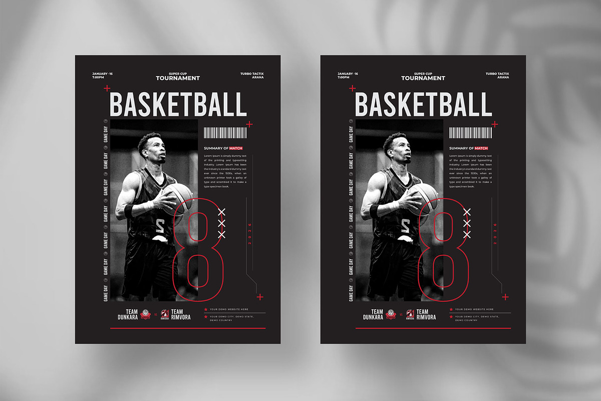 Basketball Matchday Flyer Template, a Flyer Template by Tanmoy Topu (Photo 2 of 6)