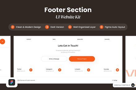 Footer - Section Website, an UI Kit Template by SLAB! Design