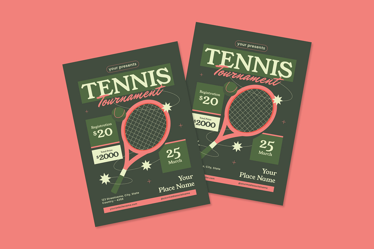 Tennis Tournament - Flyer, a Brochure Template by Izdihaar_Studio (Photo 2 of 3)