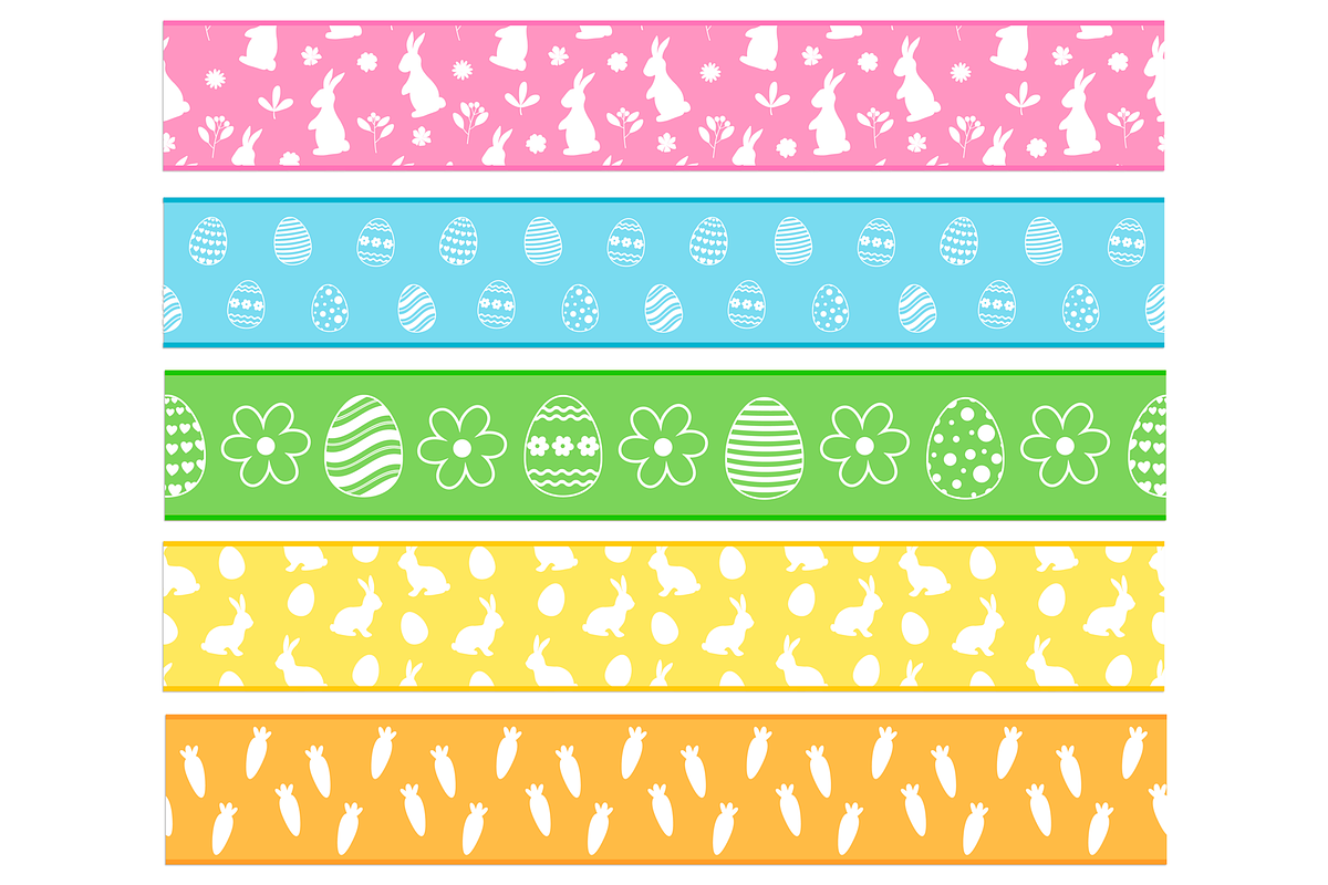 Ribbons Easter Bunny template, an Illustration by IrinaShishkova