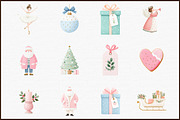 Vintage Pastel Christmas Clipart Set, an Illustration by Sublimation Artist (Thumbnail 3 of 6)