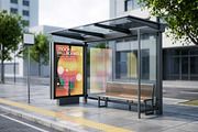4 Vertical Bus Stop Screen Mockups, an Advertising Mockup by smishura (Thumbnail 2 of 11)