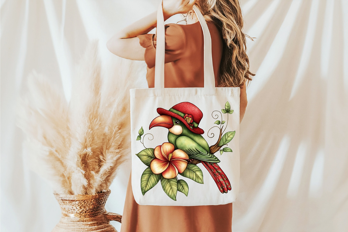 Whimsical Summer Tropical Birds Clip, an Illustration by designcity5 (Photo 3 of 5)