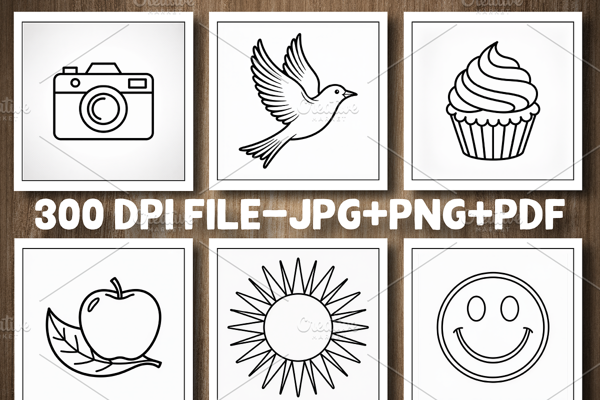 Minimal Art Coloring Pages For Kids, an Illustration by Design Station (Photo 2 of 5)
