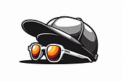 Glasses On Baseball Cap Vector, an Illustration by Amazin_art (Thumbnail 6 of 8)