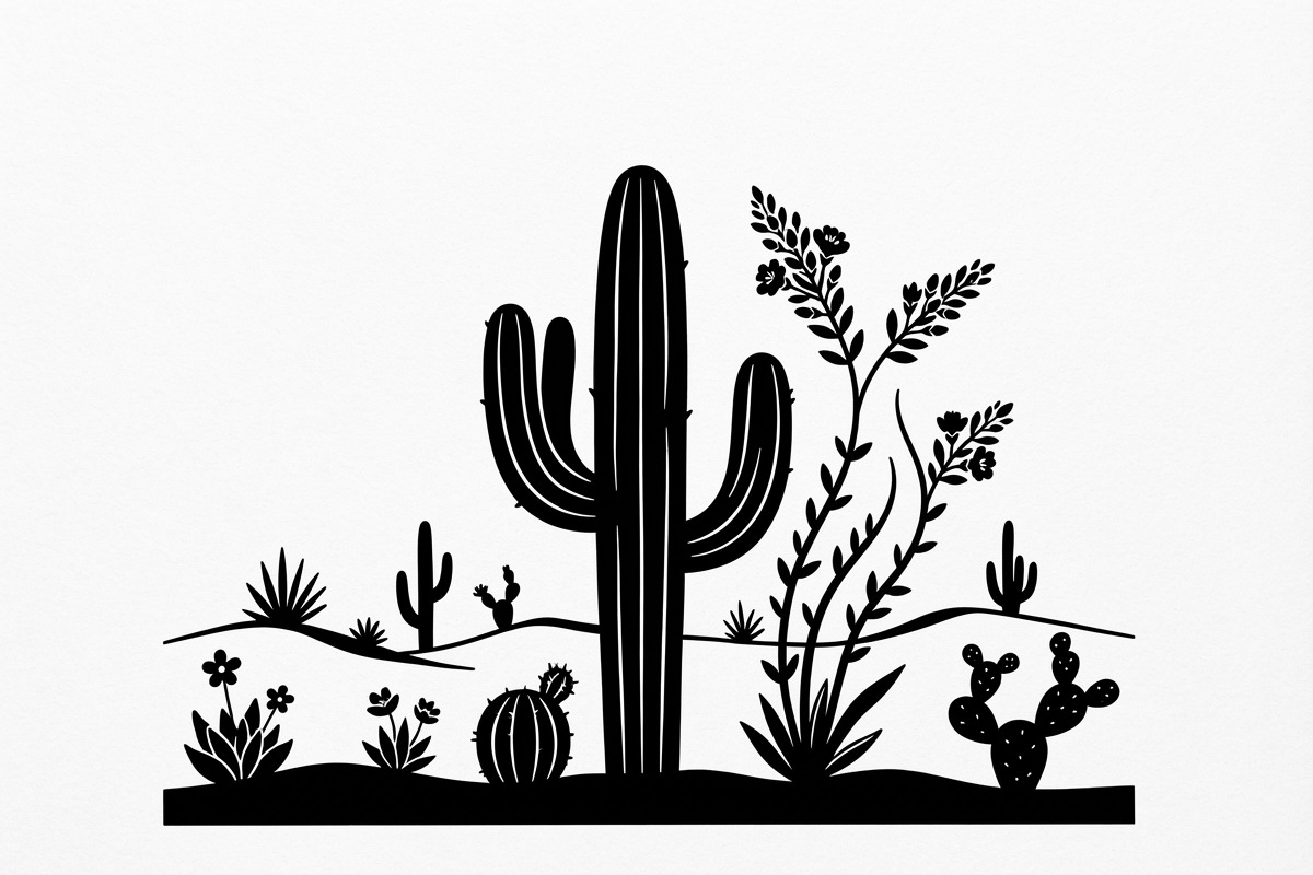 60 Desert Cactus Floral Silhouette, a Seasonal Illustration by Amazin_art (Photo 5 of 24)