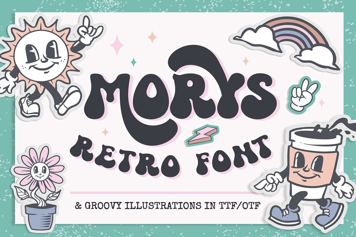 Morys Retro Font and dingbats, a Serif Font by BlackCatsMedia (Photo 1 of 9)