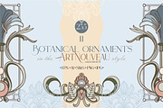 Botanical ornaments in the Art Nouve, a Pattern Graphic by Collection by VY (Thumbnail 1 of 9)