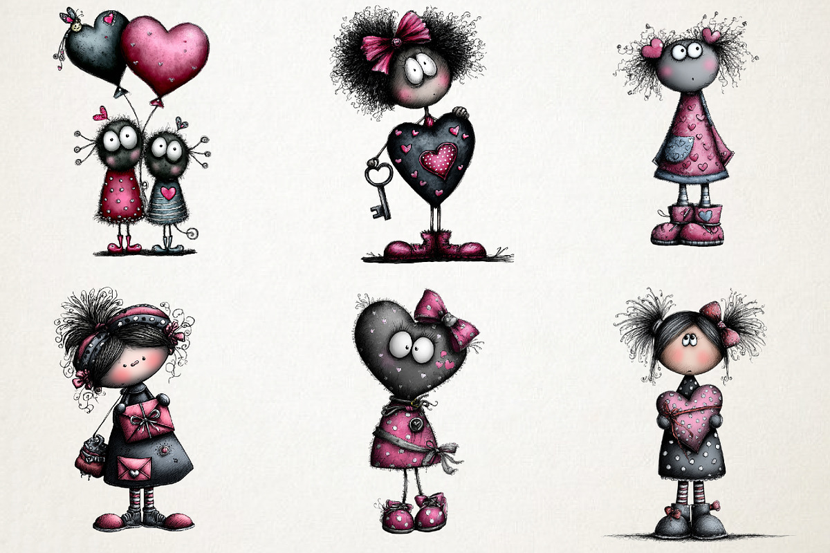Cute Watercolor Valentines Clipart B, an Illustration by RobertsArt (Photo 4 of 7)