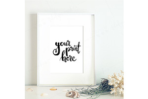 Styled white frame mockup - beach 6