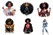 Watercolor Black Boss Lady Clipart, an Illustration by CreationArt (Thumbnail 5 of 5)