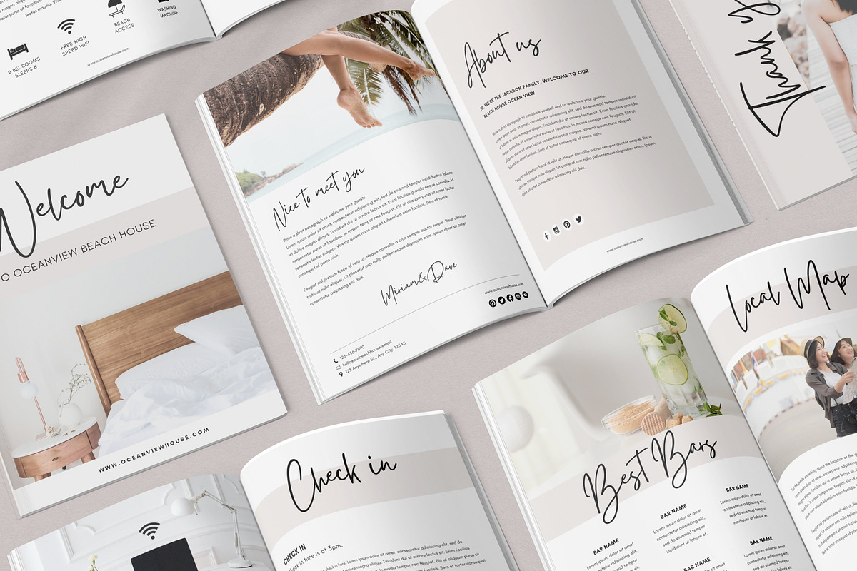 Airbnb Welcome Book Template Canva, a Brochure Template by DeeBeeDesign (Photo 6 of 10)