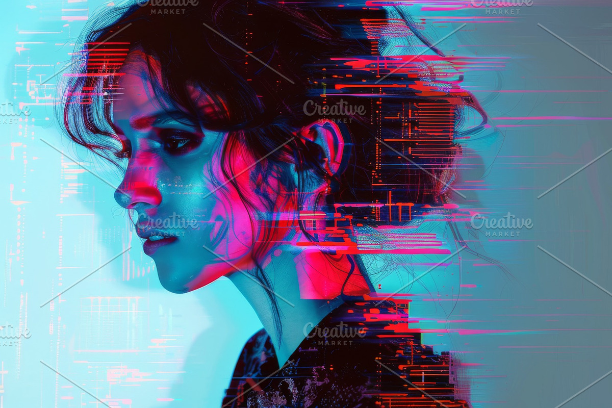 90 Glitch faces, a Person Illustration by Handmadefont (Photo 89 of 94)