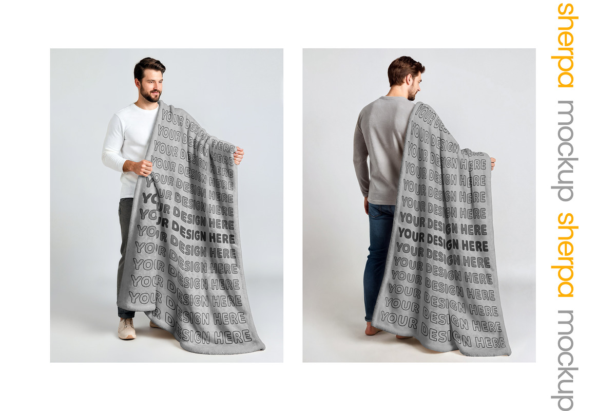 Sherpa Blanket Mockup (x2 PSD), an Apparel Mockup by Mockups Studio (Photo 2 of 8)